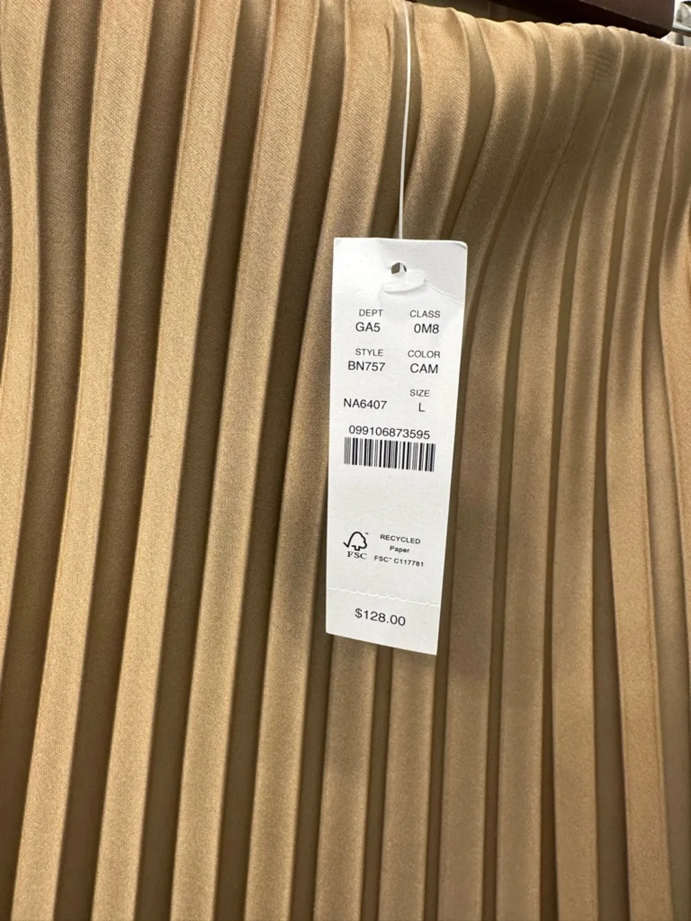 NWT J.Crew Gwyneth Pleated Slip Skirt Large Minimalist Quiet Luxury Camel